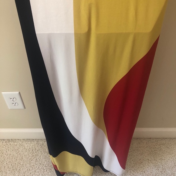 Boston Proper Colorblock Faux Wrap Maxi Dress Sz 4 - Picture 7 of 12